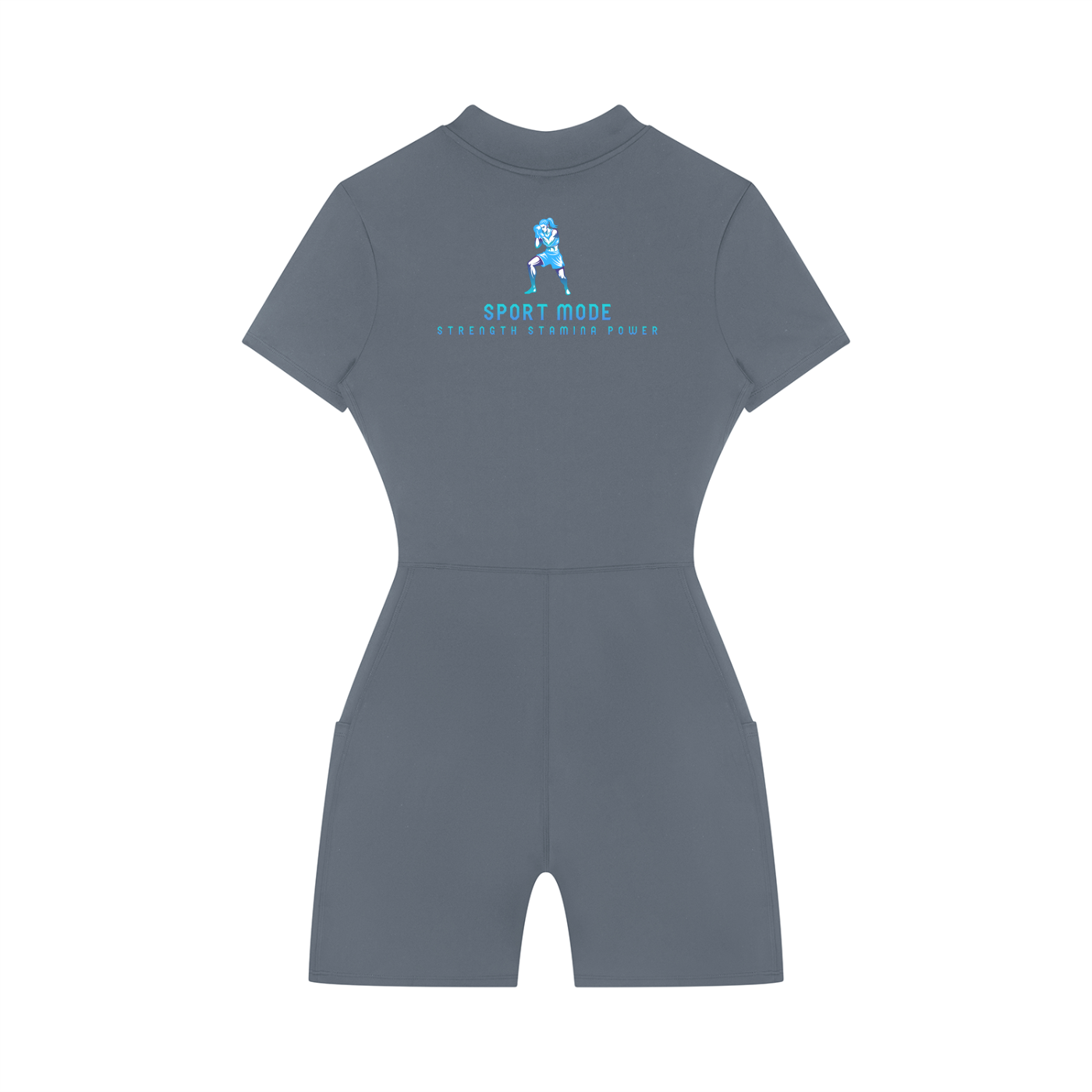 Sport Mode Women's Quarter-Zip Short Sleeve Romper