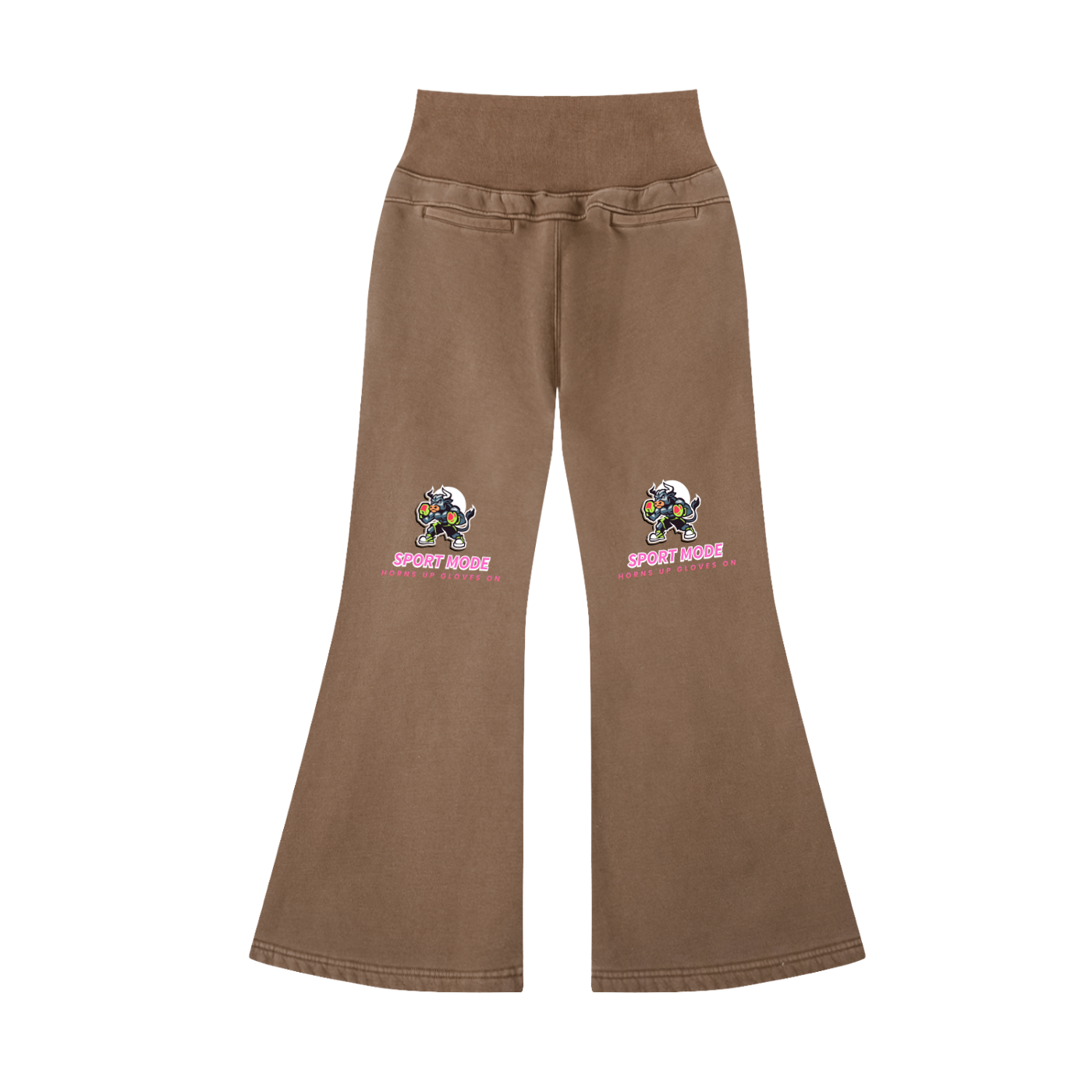 Sport Mode Pinkie Vintage Washed Flared Fleece Pants