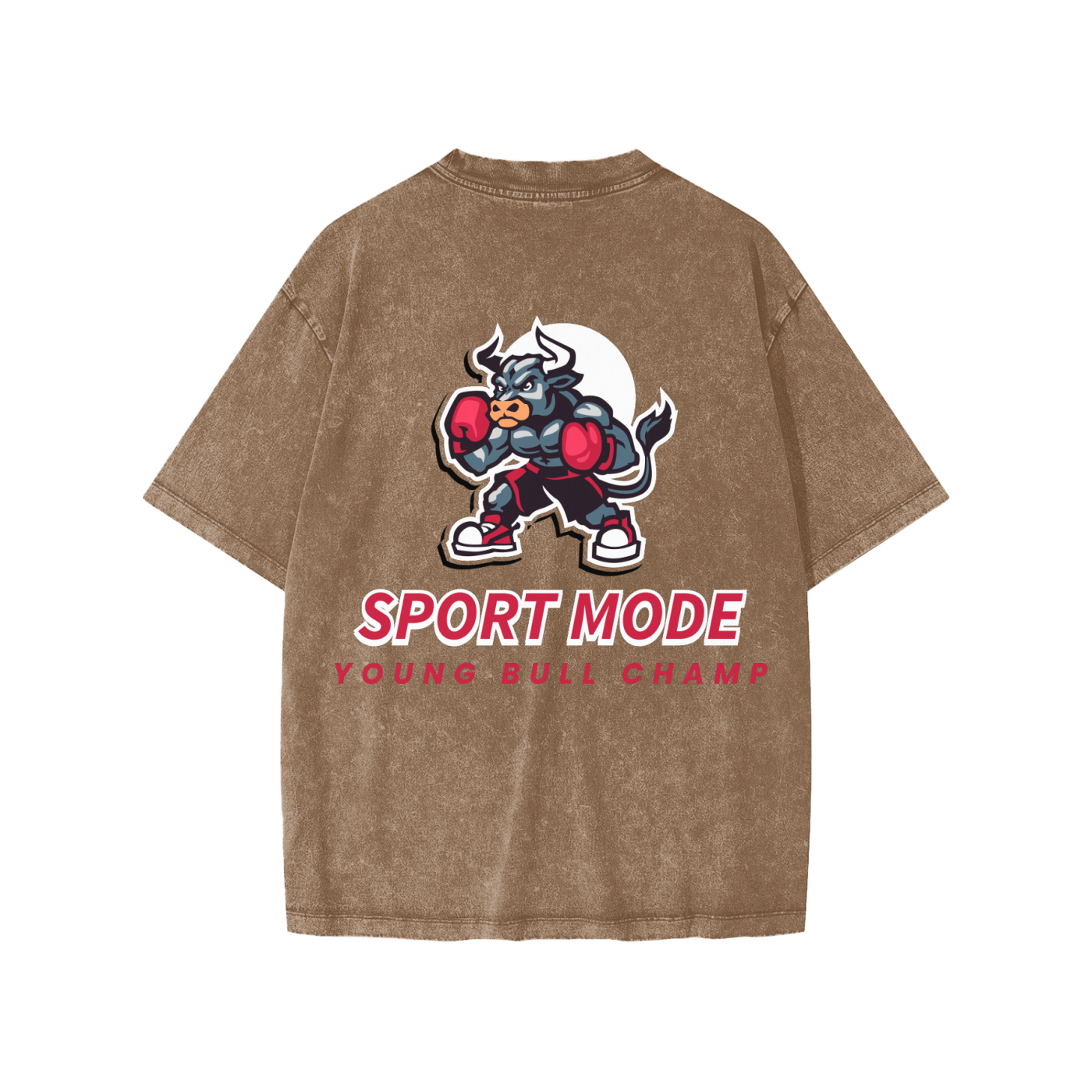 Sport Mode Bull In Action Snow Washed Kids' T-Shirt