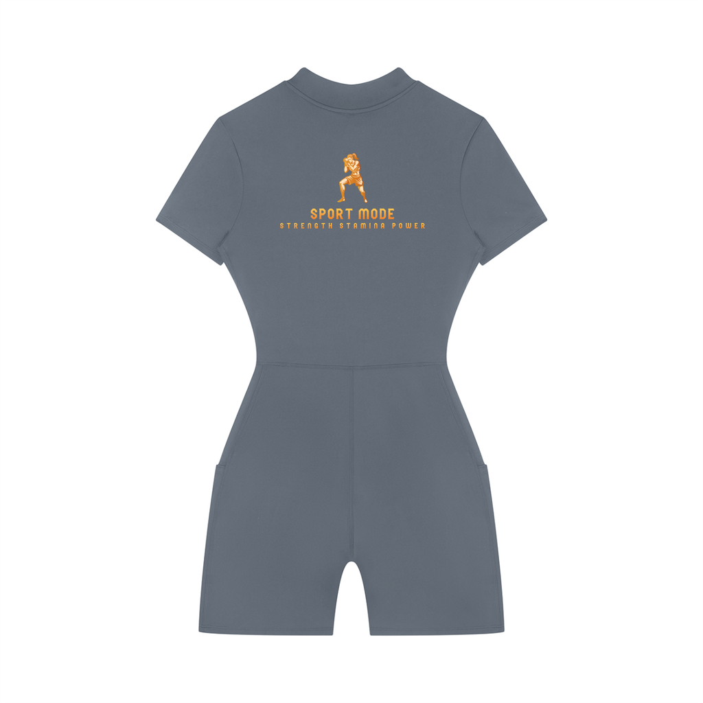 Sport Mode Golden Warrior Women's Quarter-Zip Short Sleeve Romper
