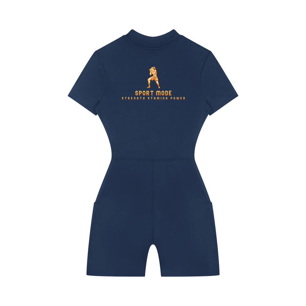 Sport Mode Golden Warrior Women's Quarter-Zip Short Sleeve Romper