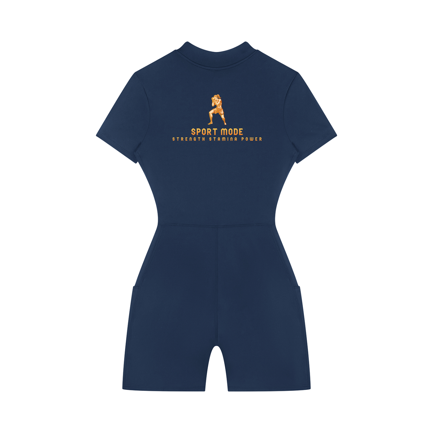 Sport Mode Golden Warrior Women's Quarter-Zip Short Sleeve Romper