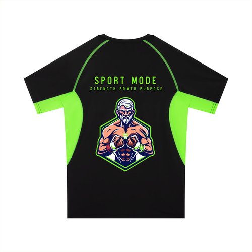 Fierce Green Sport Mode Men's Raglan Panel Training T-Shirt