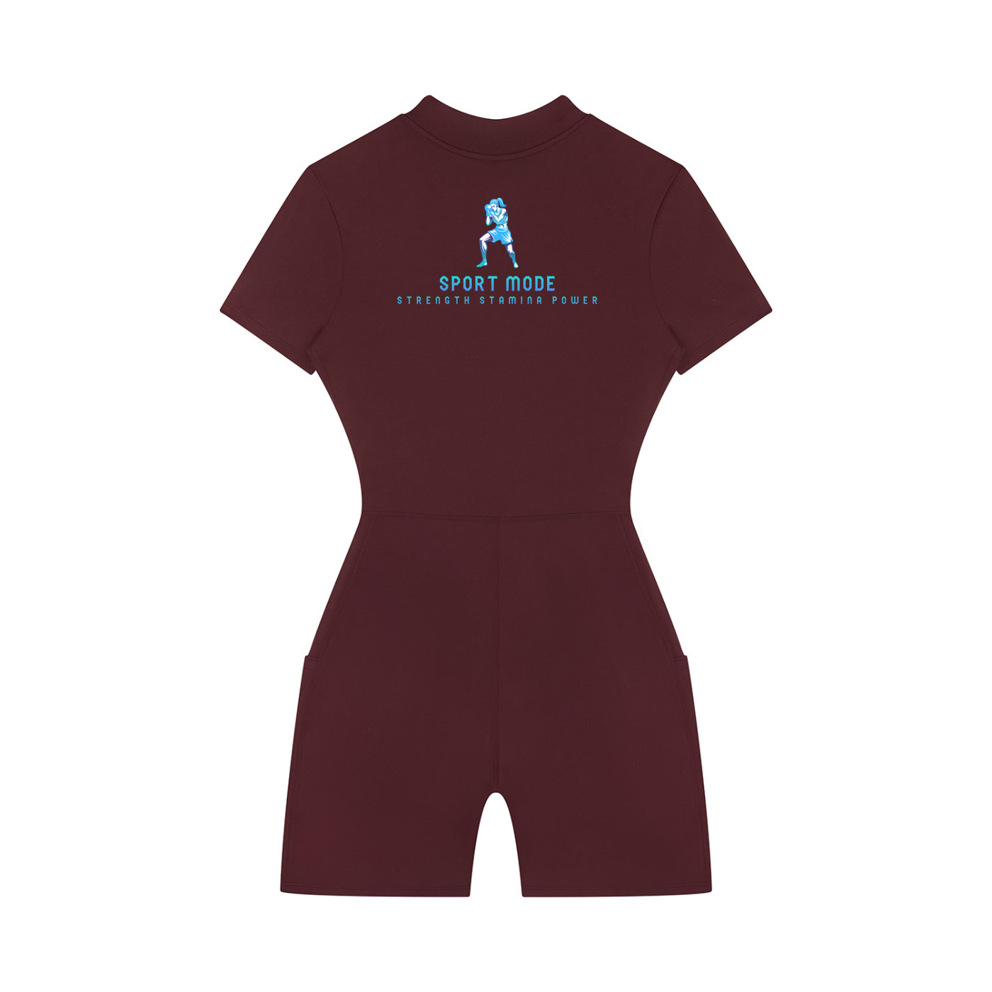 Sport Mode Women's Quarter-Zip Short Sleeve Romper