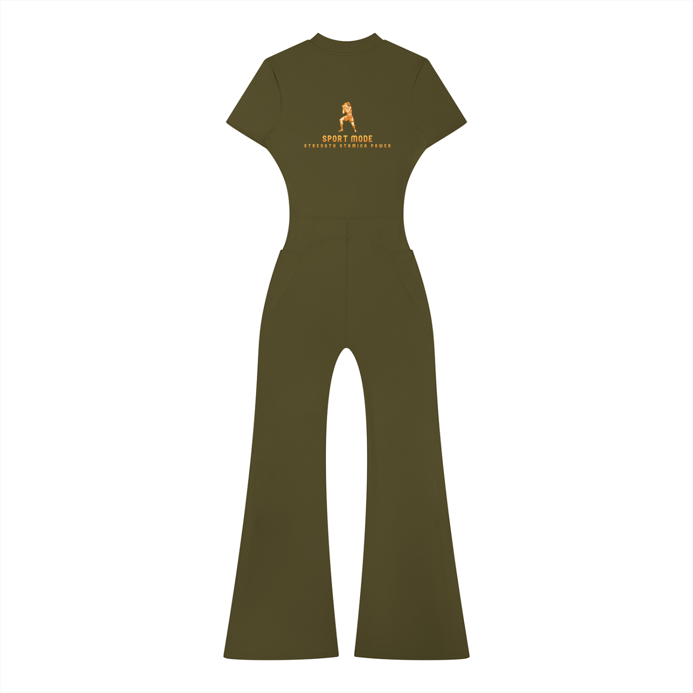Sport Mode Power Punch Women’s Tight Flared Leg Quarter-Zip Jumpsuit