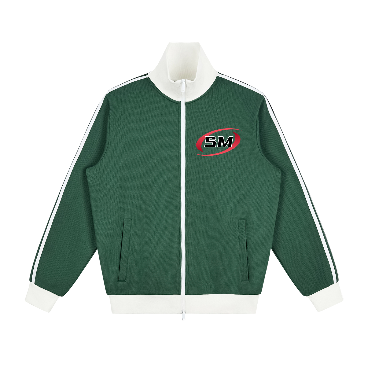 Sport Mode Victory Contrast Side Stripe Fleece Track Jacket