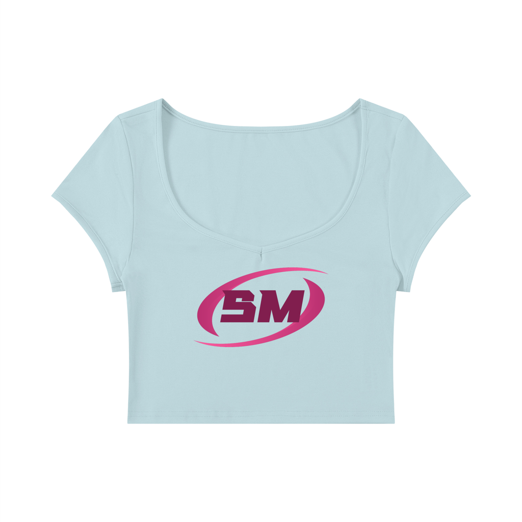 Sport Mode Pink Women's Slim Cap Sleeve Crop T-Shirt