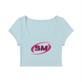 Sport Mode Pink Women's Slim Cap Sleeve Crop T-Shirt