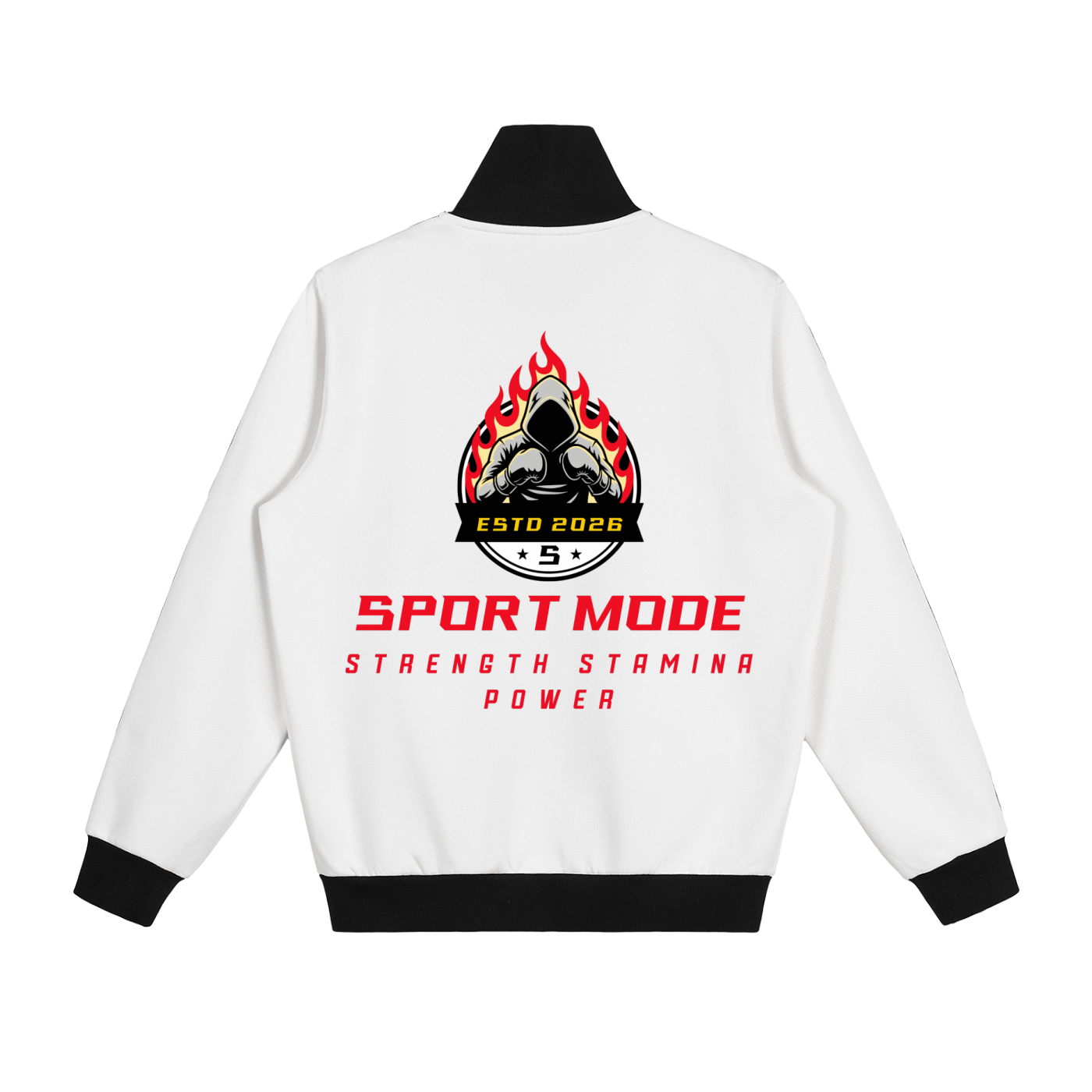 Sport Mode Victory Contrast Side Stripe Fleece Track Jacket