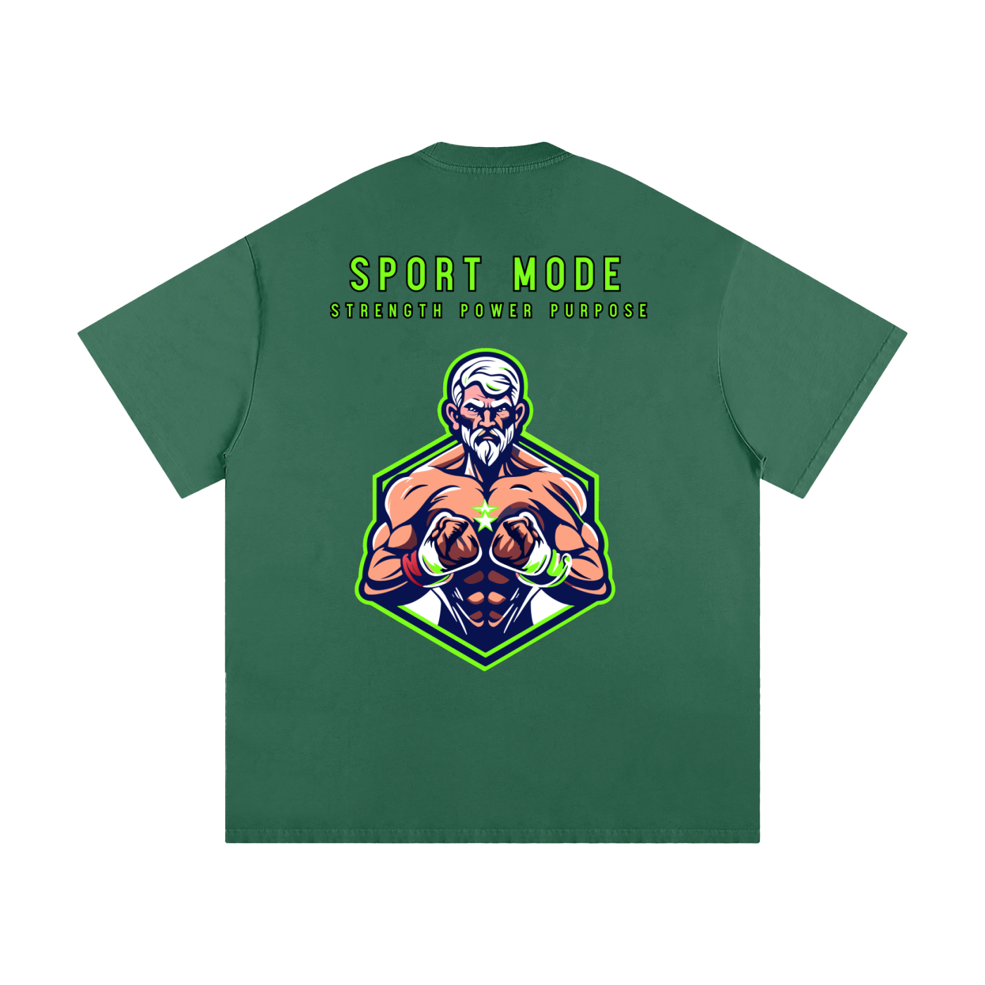 Green Glow Sport Mode Heavyweight Loose Fit T-Shirt