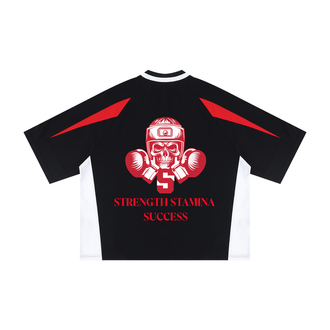 Sport Mode Red Reaper Boxing Unisex Oversized Color Block V-Neck T-Shirt