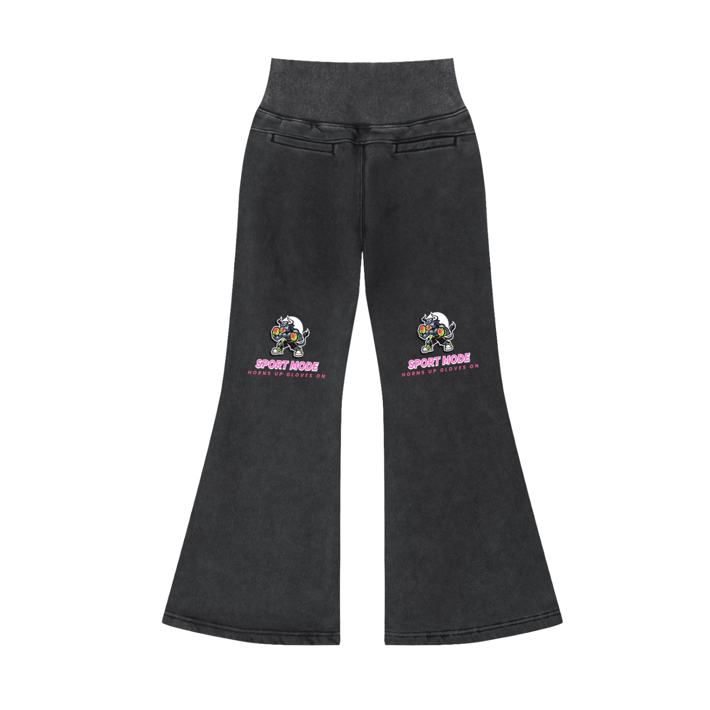 Sport Mode Pinkie Vintage Washed Flared Fleece Pants