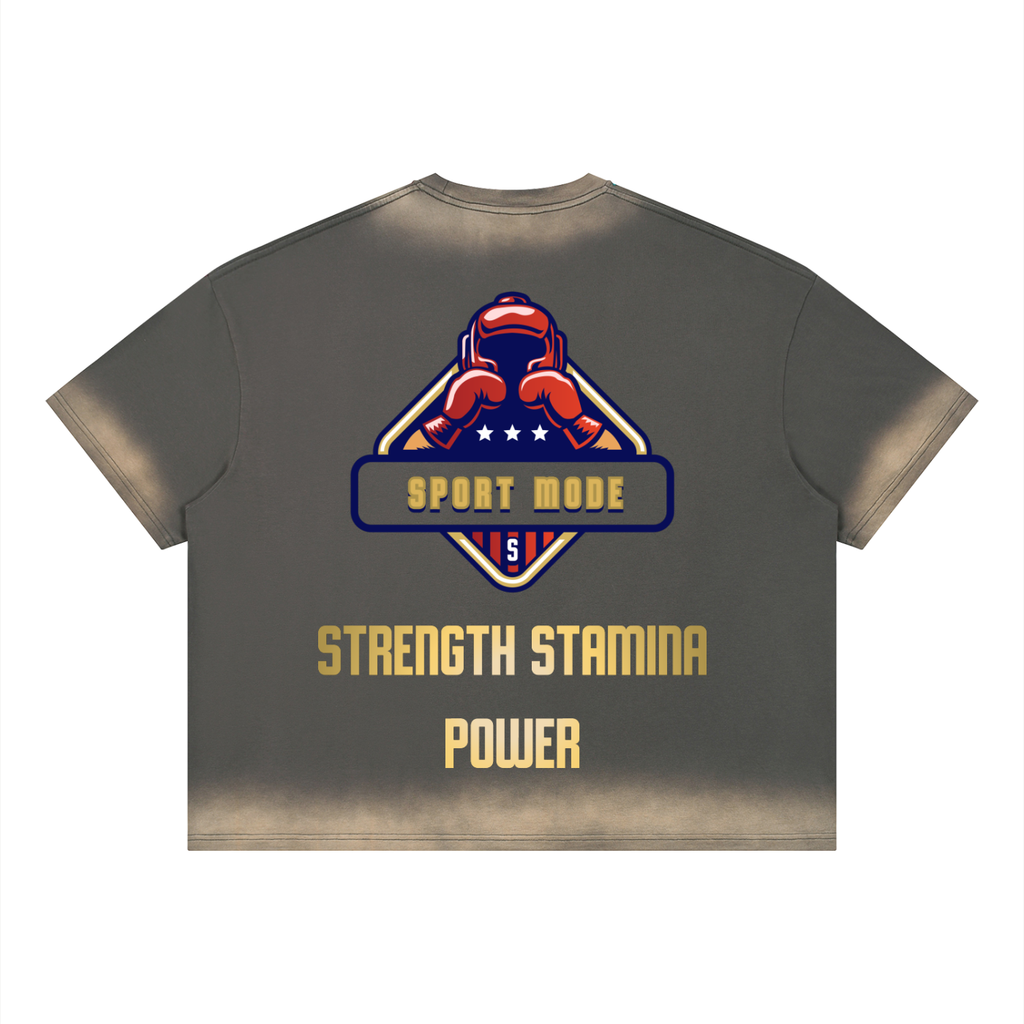 Golden Sport Mode Unisex Boxy Sunfade Vintage Wash T-Shirt