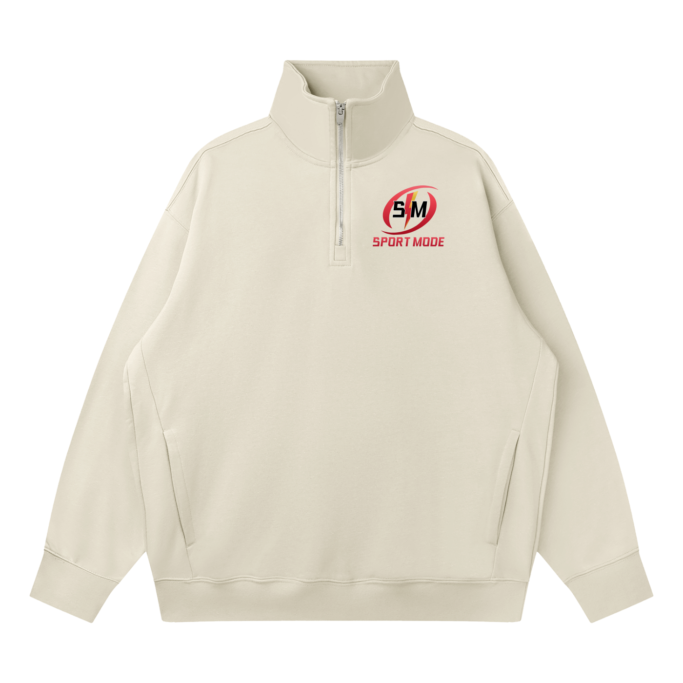 Sport Mode Quarter-Zip Drop Shoulder Sweatshirt