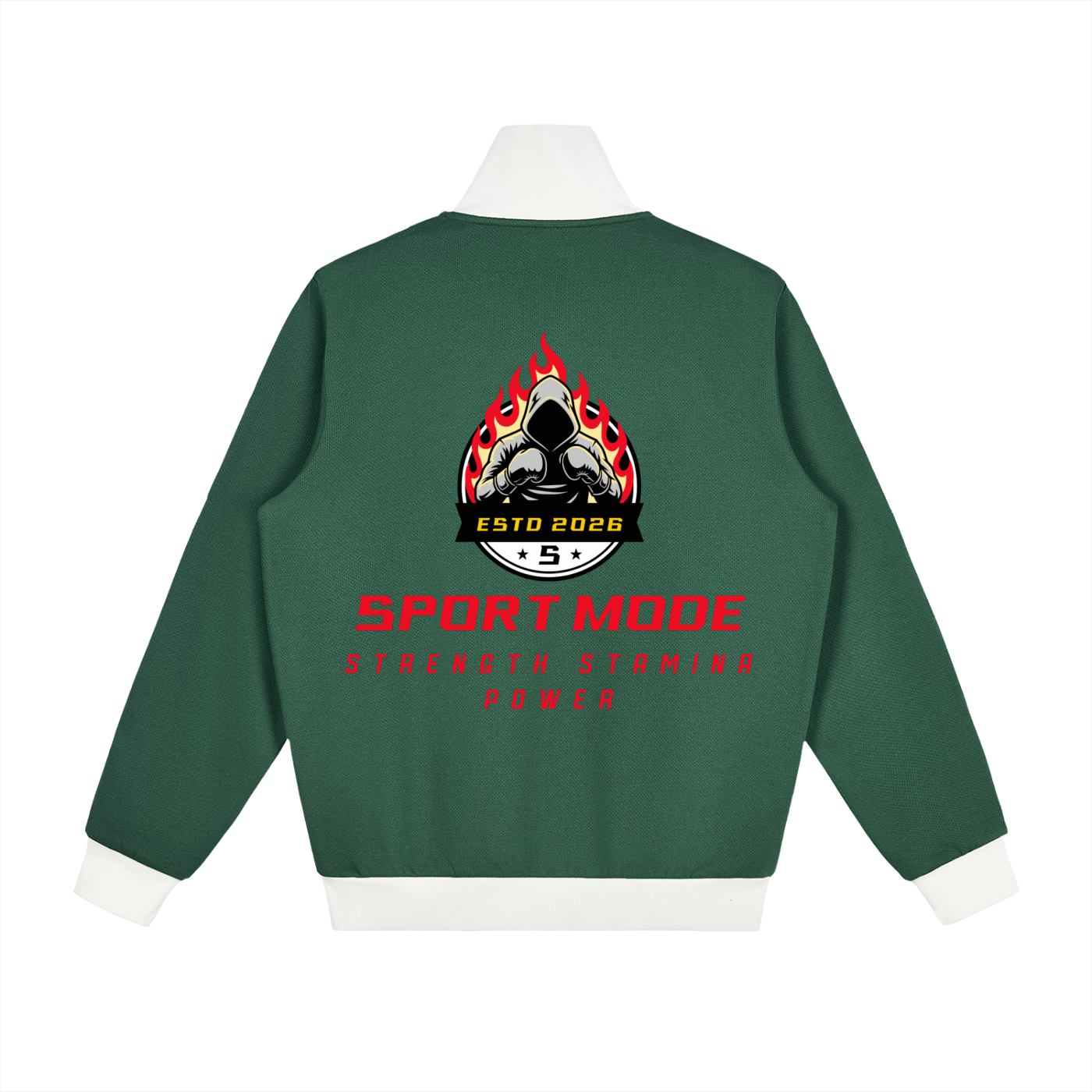 Sport Mode Victory Contrast Side Stripe Fleece Track Jacket