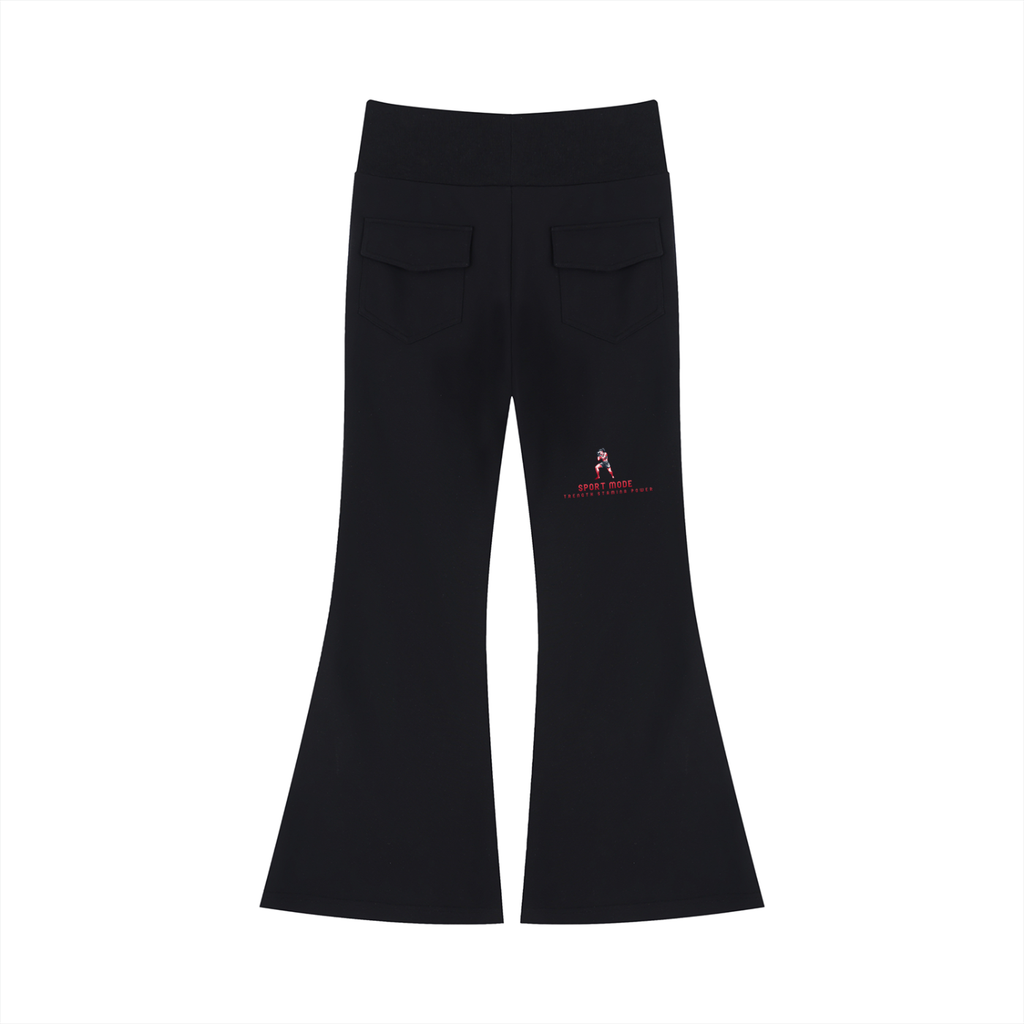 Sport Mode Lightning front Women's Drawstring Flared Leg Pants