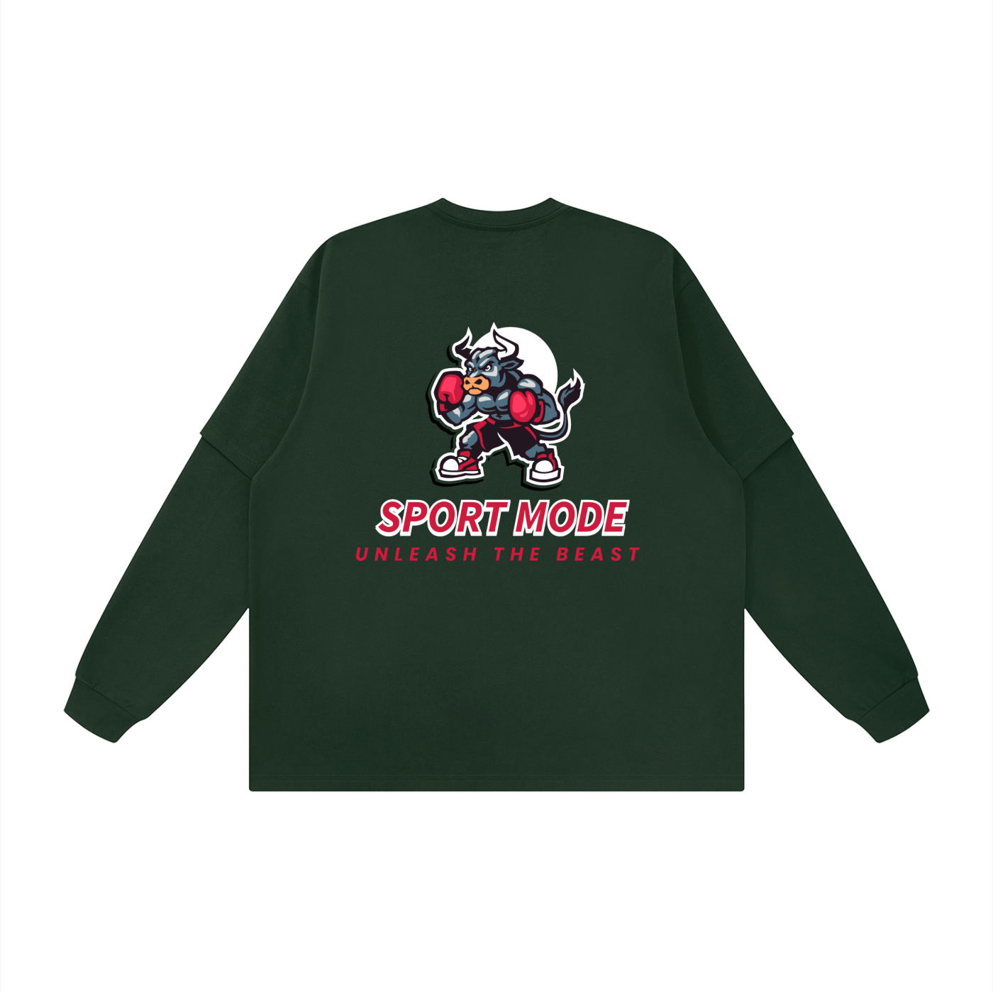 Sport Mode Beast Unisex Layered Oversized T-Shirt