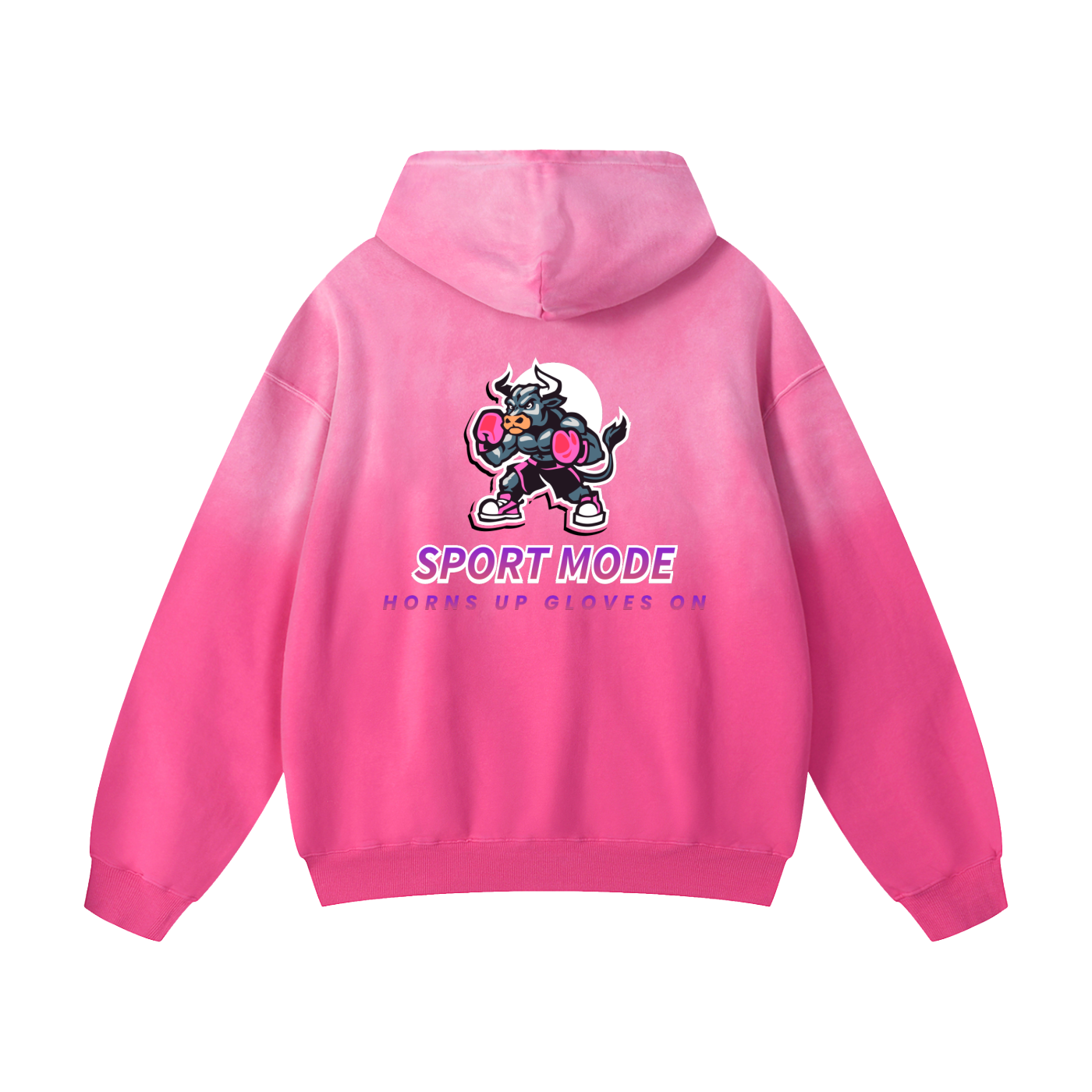 Sport Mode Horns Up Heavyweight Sunfade Oversized Hoodie