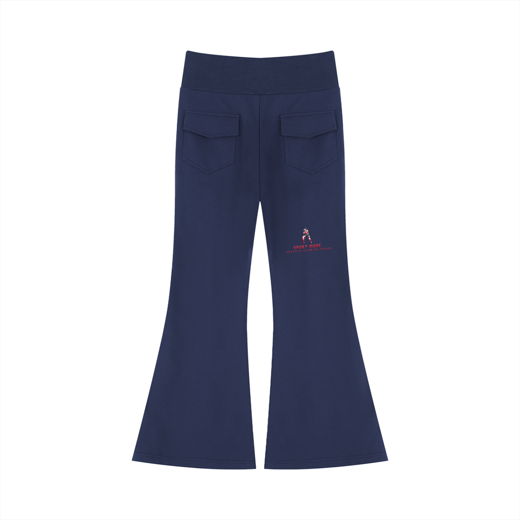 Sport Mode Lightning front Women's Drawstring Flared Leg Pants