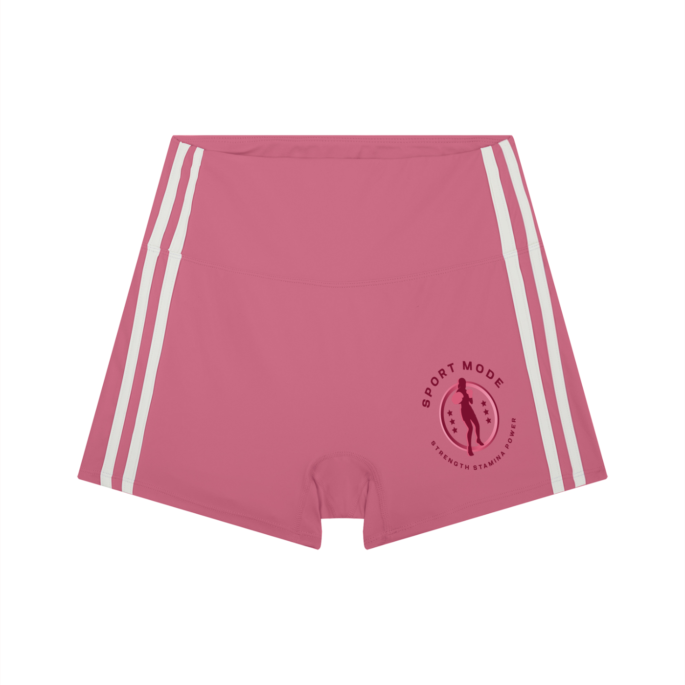 Pink Momentum Sport Mode Women’s High-Waist Color Block Yoga Shorts