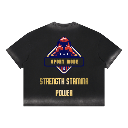 Golden Sport Mode Unisex Boxy Sunfade Vintage Wash T-Shirt