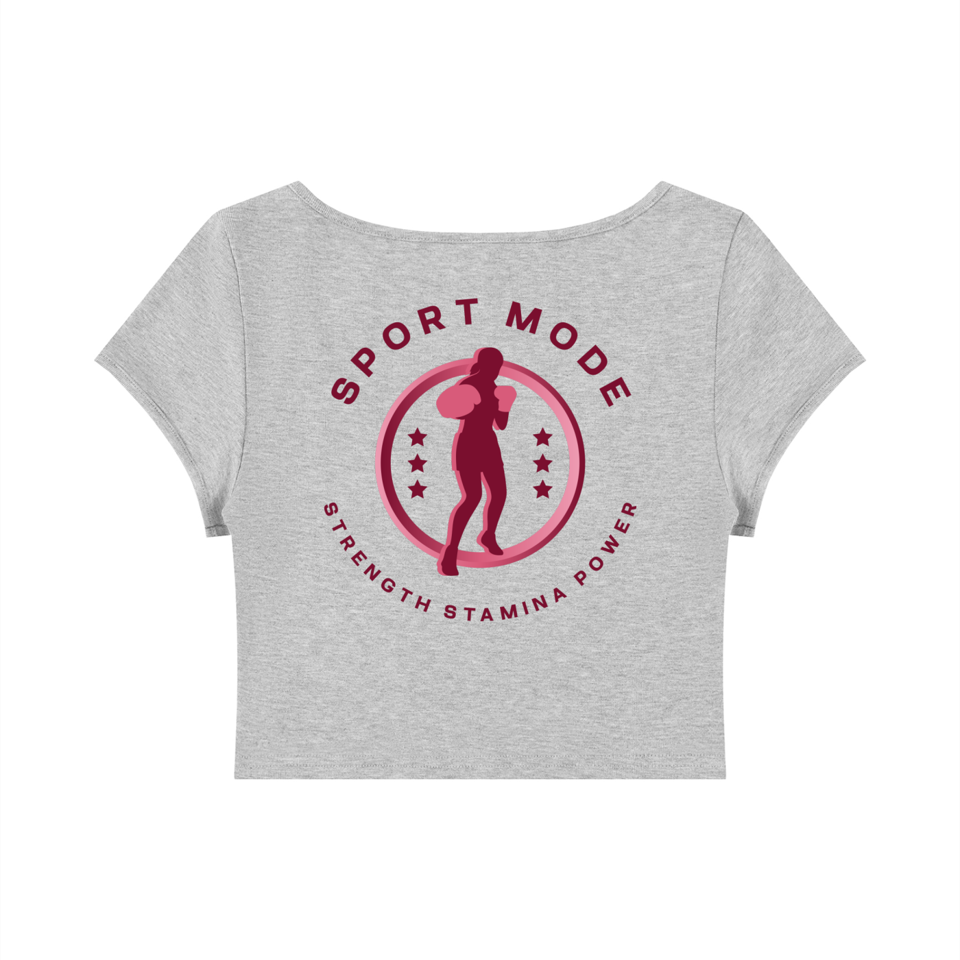 Sport Mode Pink Women's Slim Cap Sleeve Crop T-Shirt