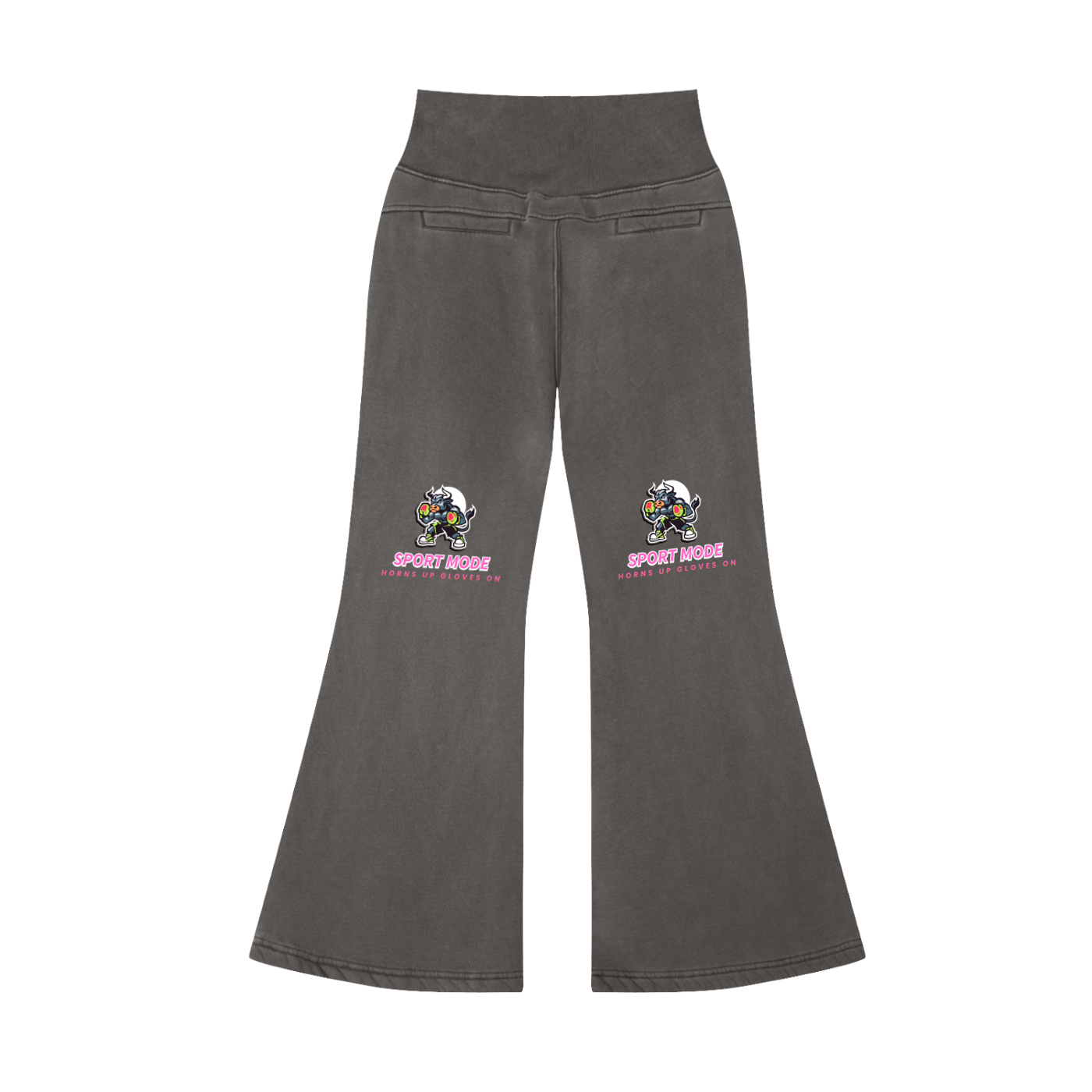Sport Mode Pinkie Vintage Washed Flared Fleece Pants