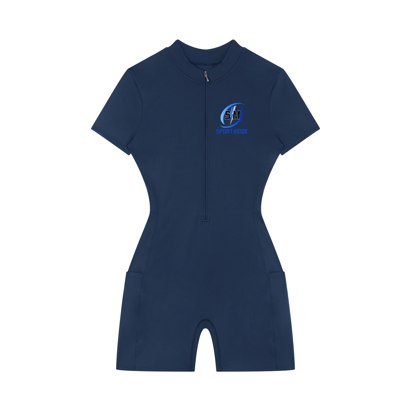 Sport Mode Women's Quarter-Zip Short Sleeve Romper