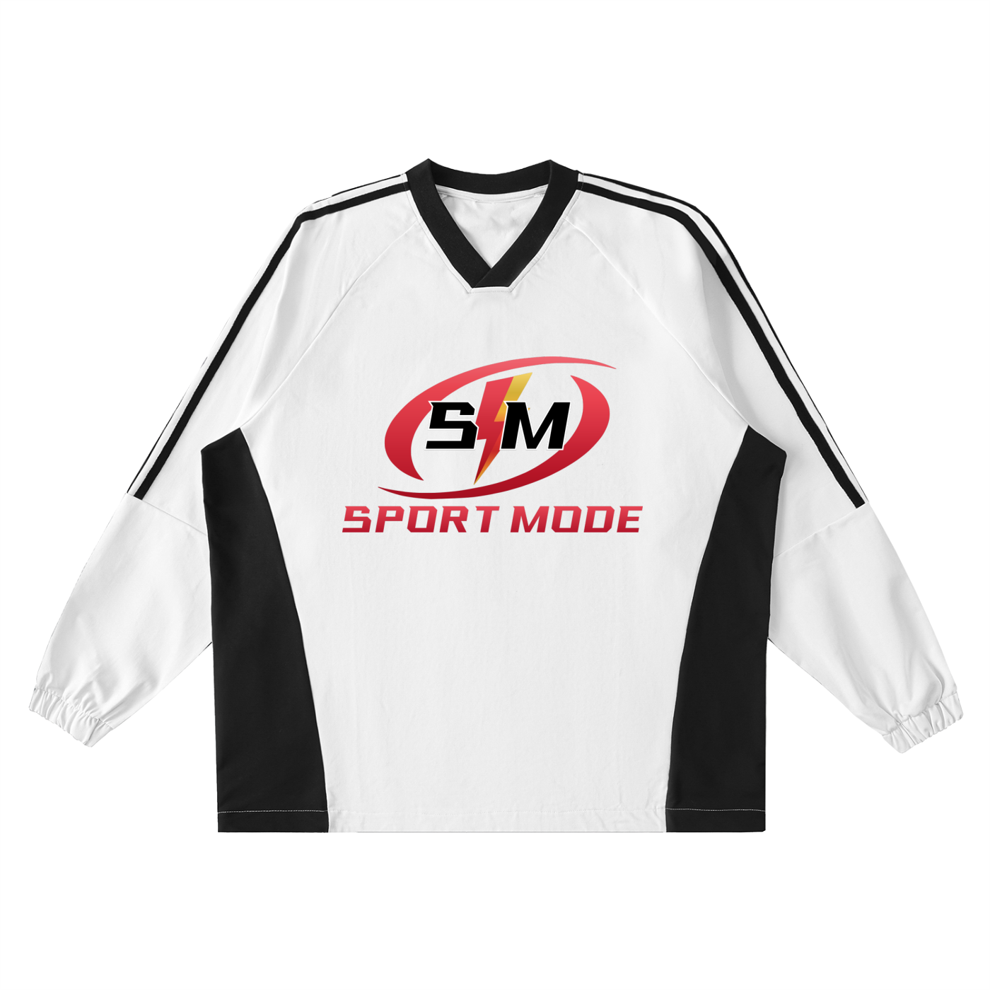 Cover up Sport Mode Color-Block V-Neck Long-Sleeve T-Shirt