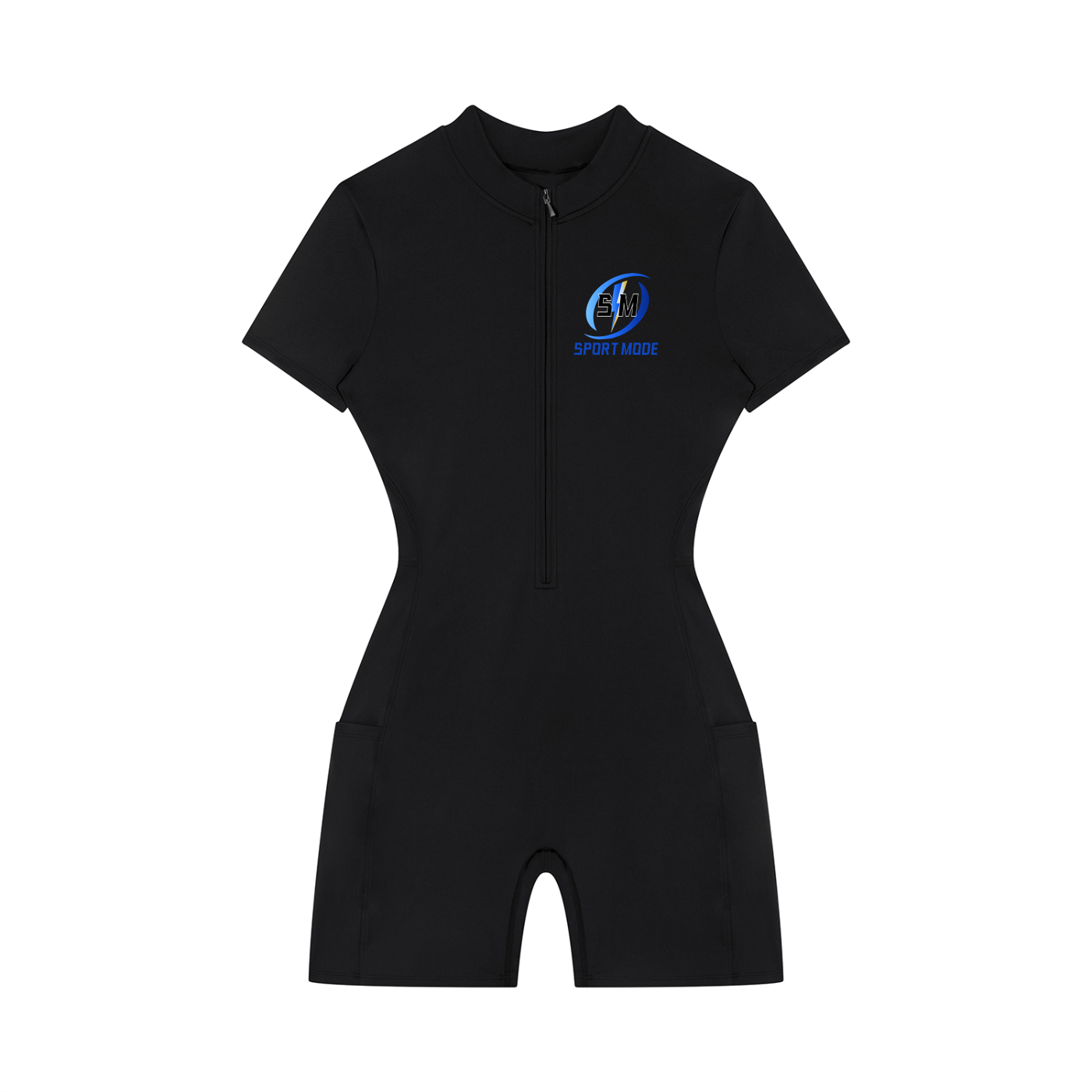 Sport Mode Women's Quarter-Zip Short Sleeve Romper