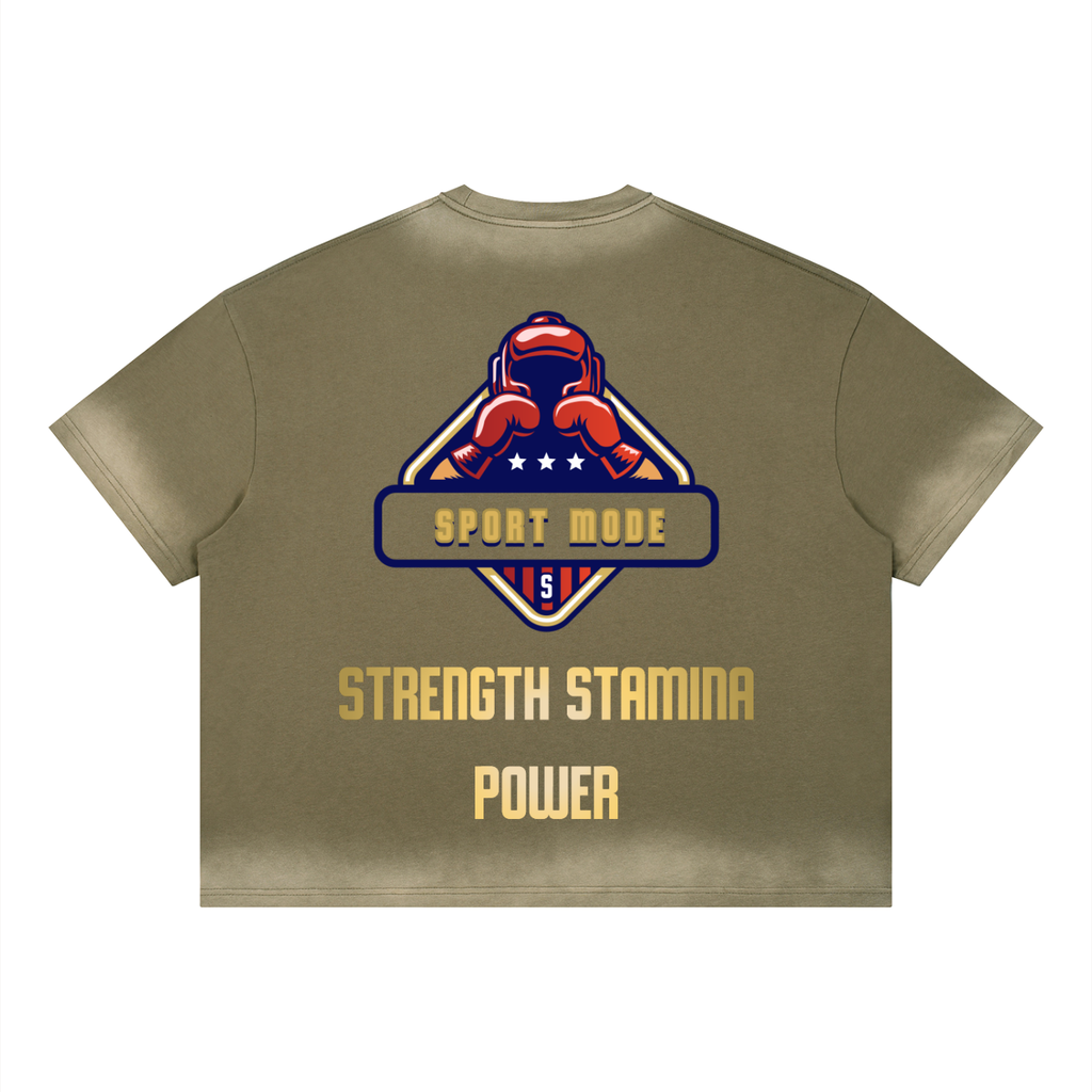 Golden Sport Mode Unisex Boxy Sunfade Vintage Wash T-Shirt