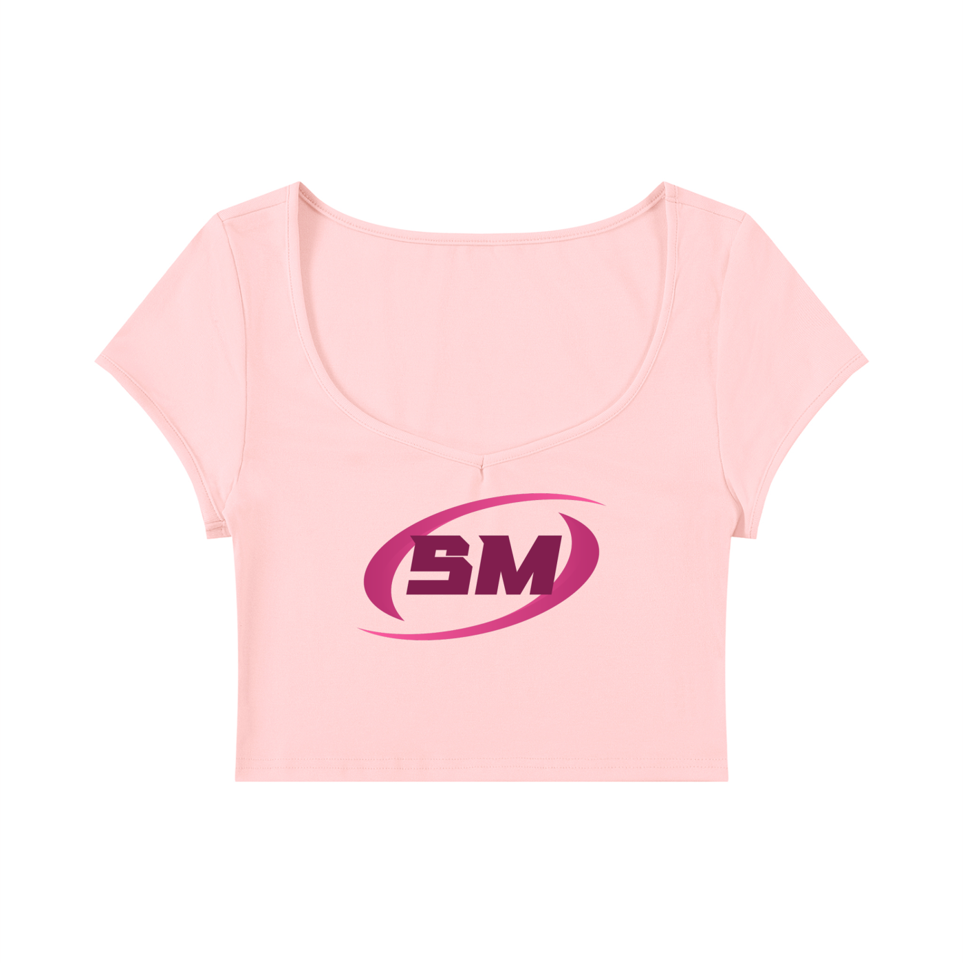 Sport Mode Pink Women's Slim Cap Sleeve Crop T-Shirt