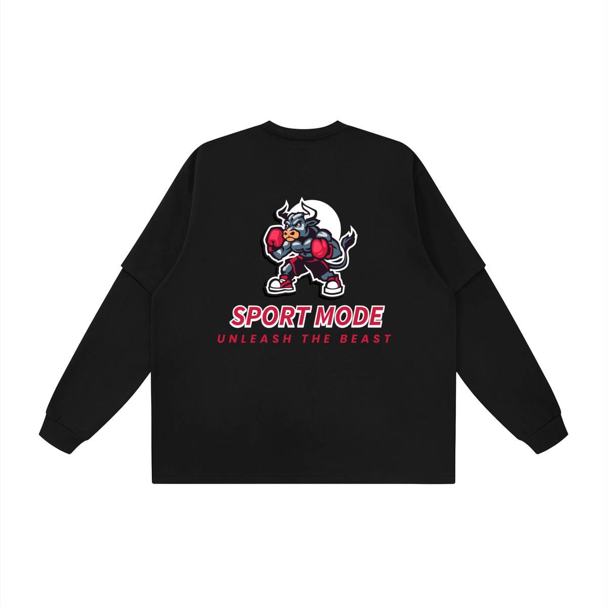 Sport Mode Beast Unisex Layered Oversized T-Shirt
