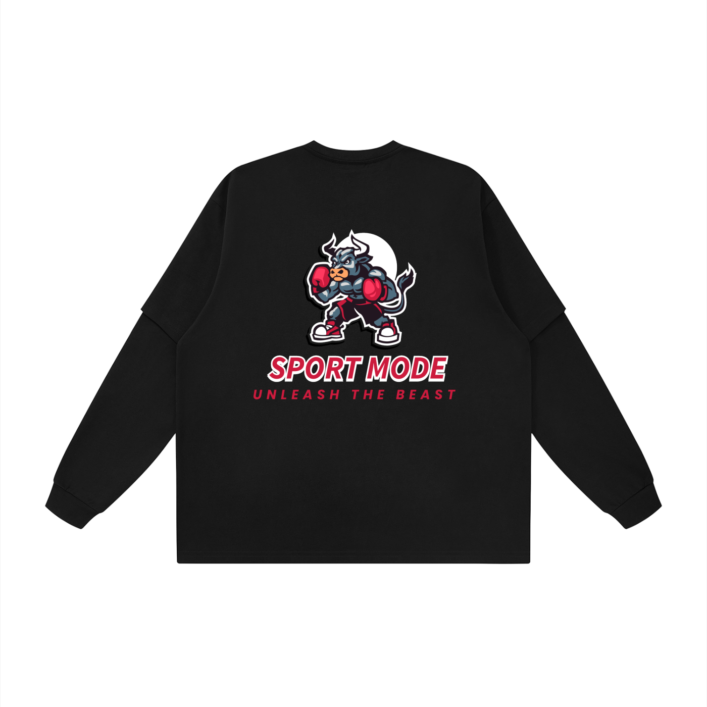 Sport Mode Beast Unisex Layered Oversized T-Shirt