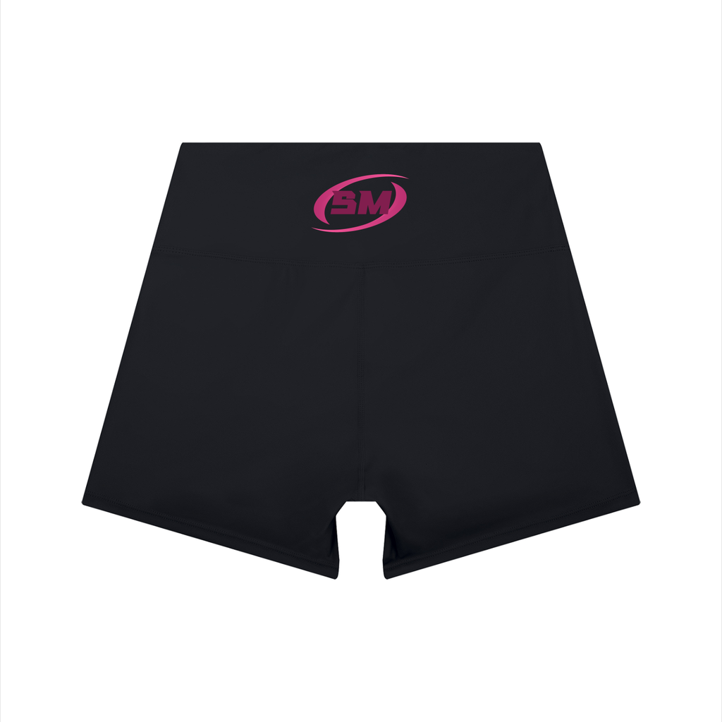 Pink Momentum Sport Mode Women’s High-Waist Color Block Yoga Shorts