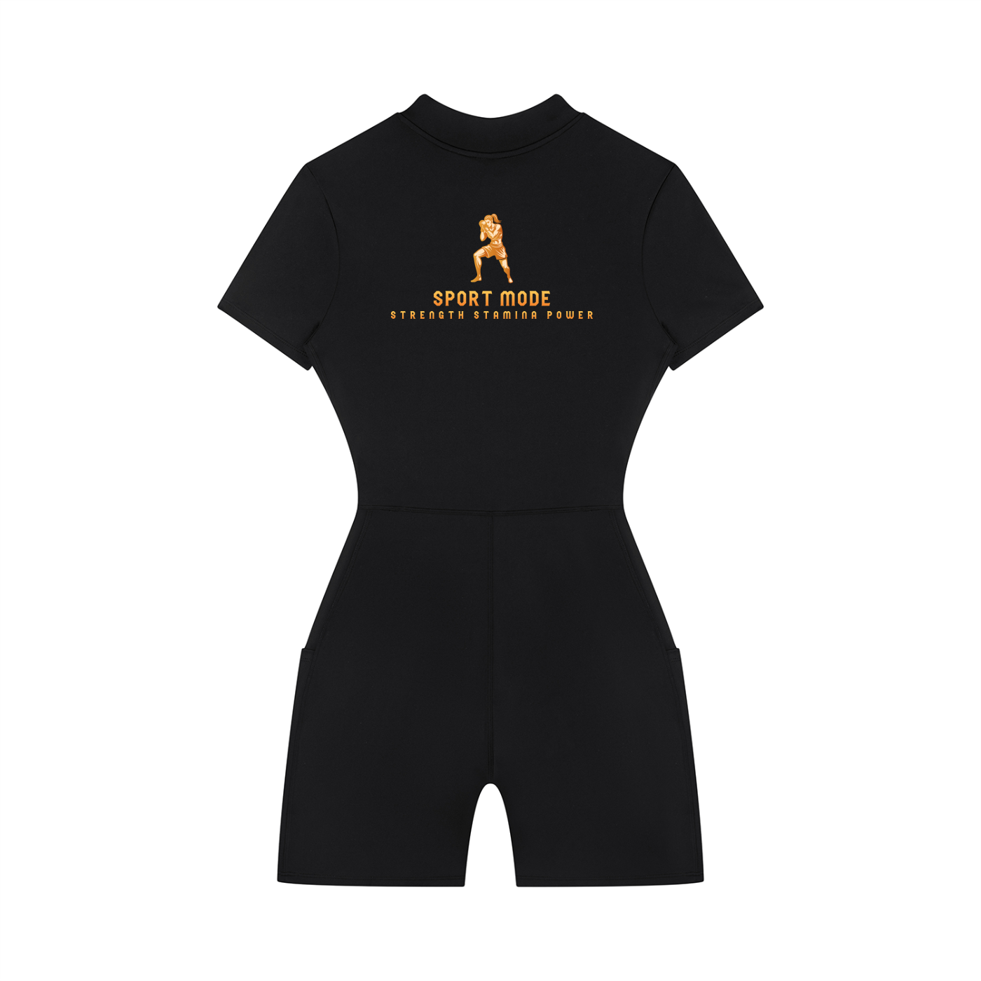 Sport Mode Golden Warrior Women's Quarter-Zip Short Sleeve Romper