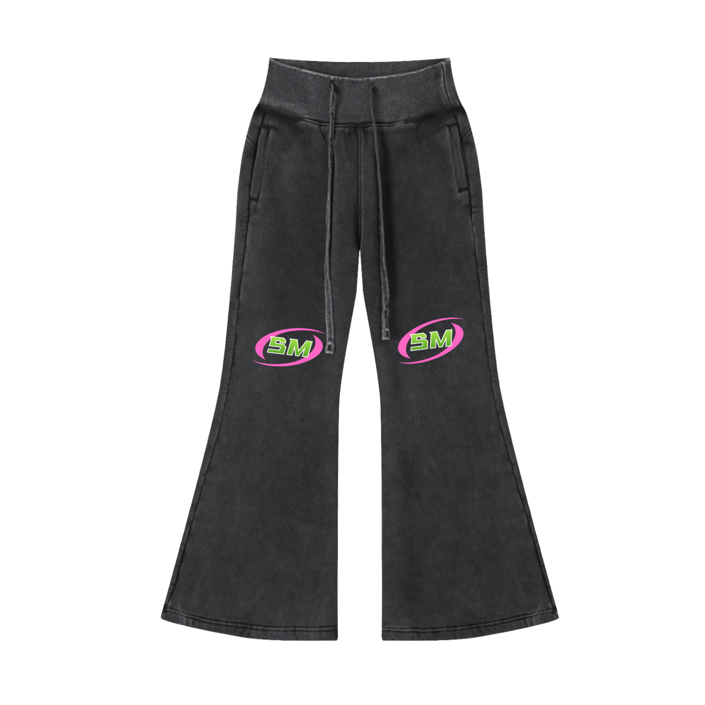 Sport Mode Pinkie Vintage Washed Flared Fleece Pants