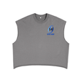 Light Blue N Yellow Sport Mode French Terry Boxy Tank Top