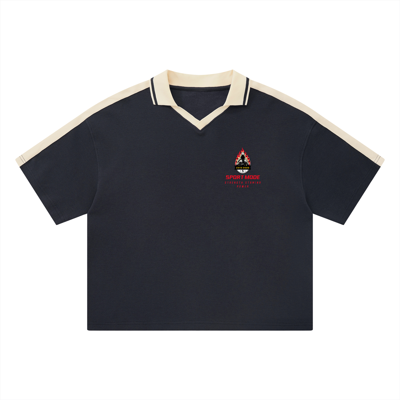 Fire on Front Sport Mode Unisex Color Block Polo Shirt