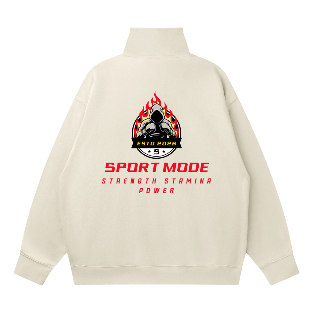 Sport Mode Quarter-Zip Drop Shoulder Sweatshirt