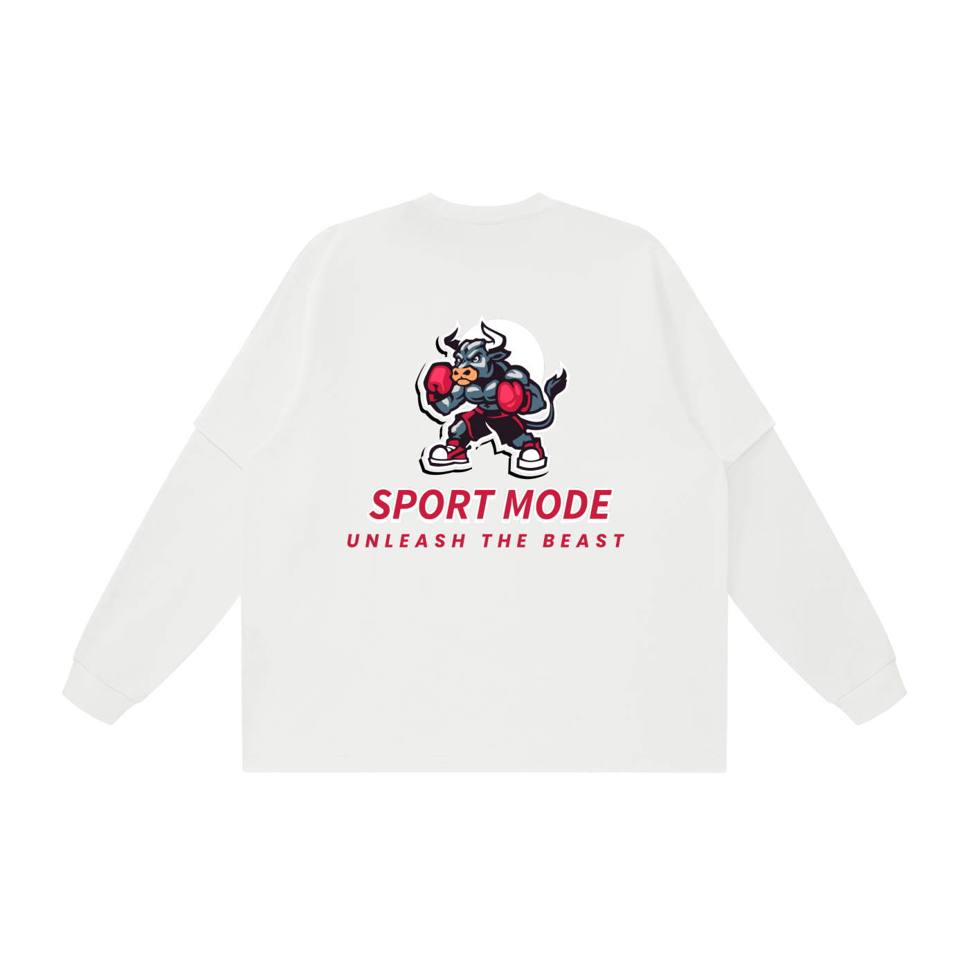 Sport Mode Beast Unisex Layered Oversized T-Shirt