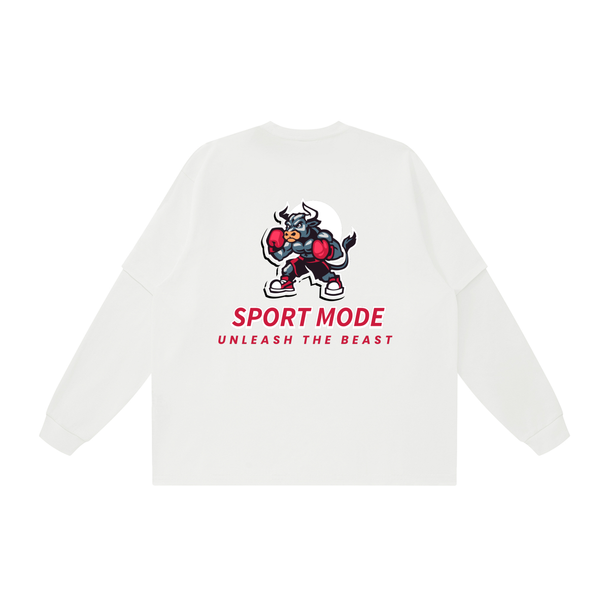 Sport Mode Beast Unisex Layered Oversized T-Shirt