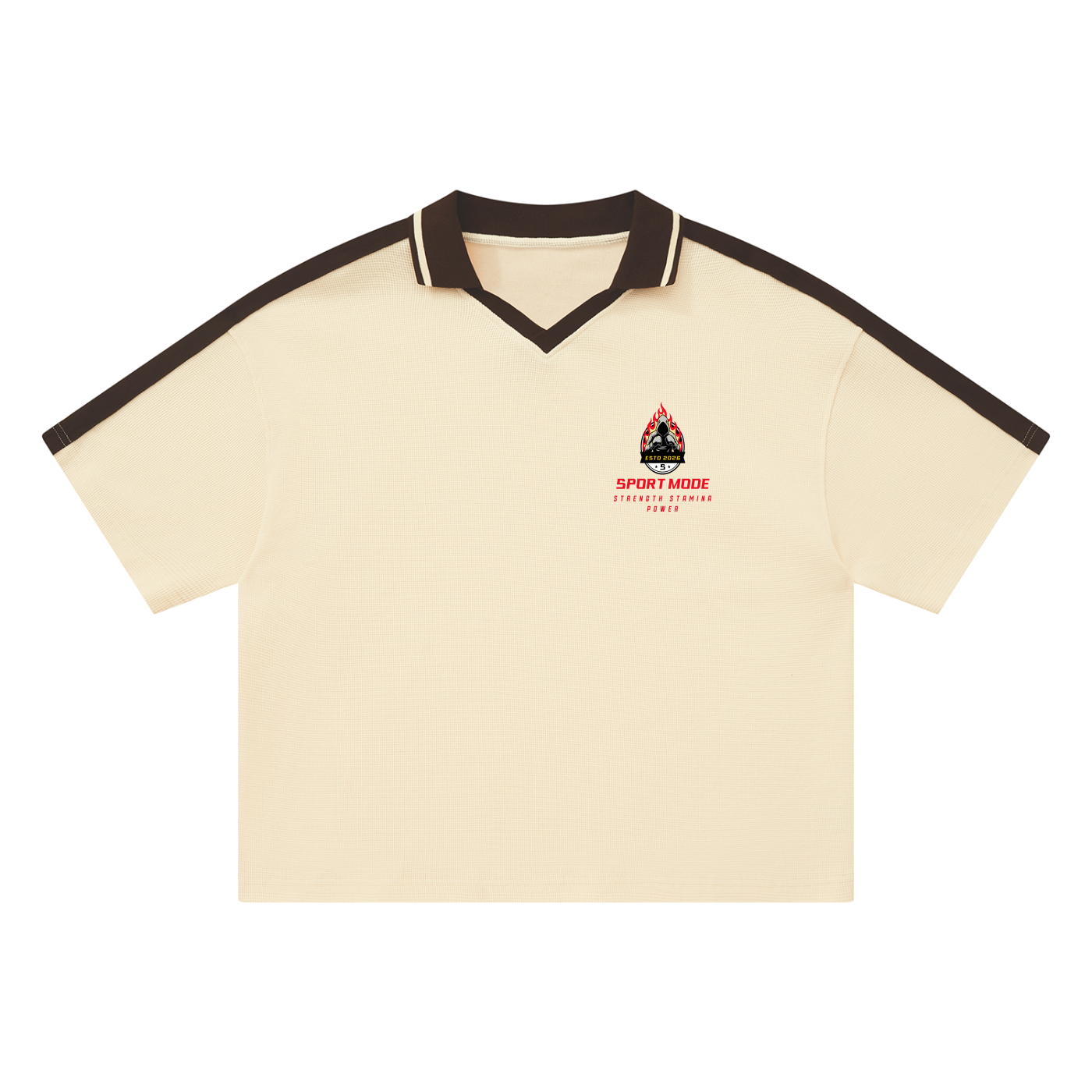 Fire on Front Sport Mode Unisex Color Block Polo Shirt