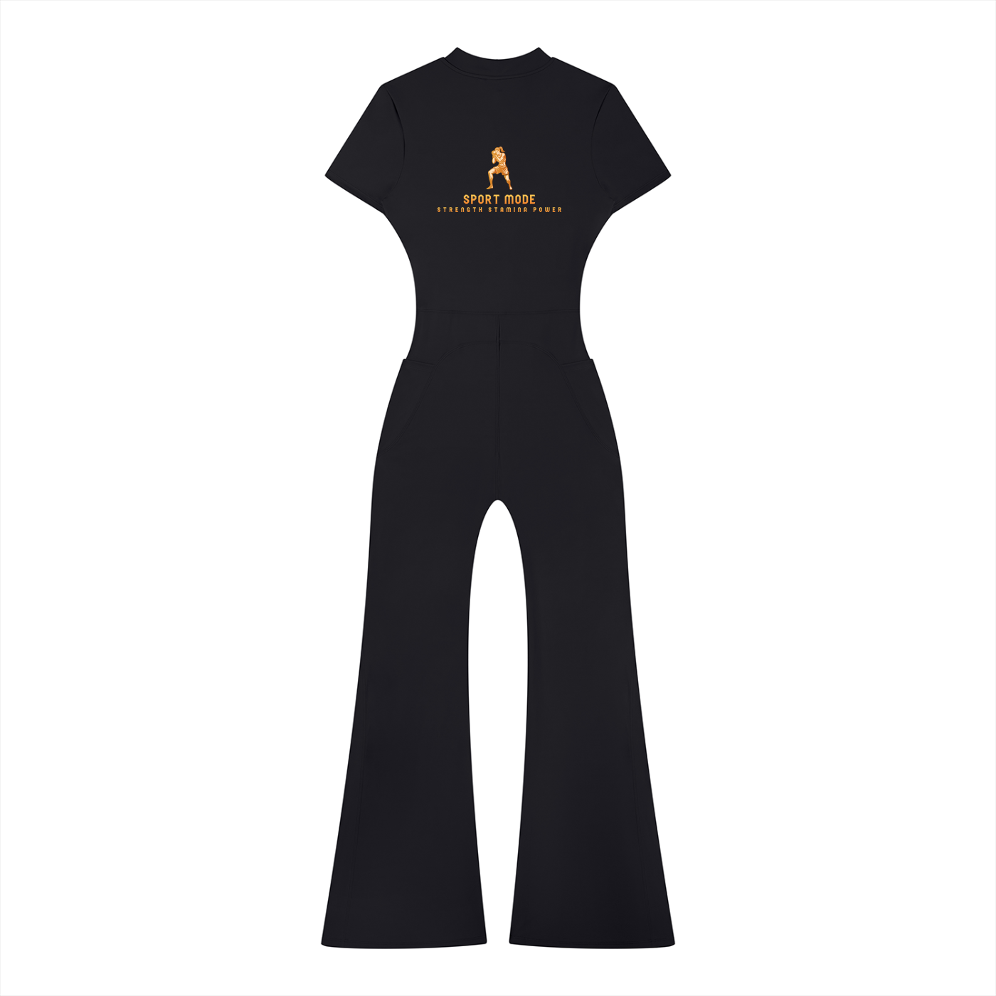 Sport Mode Power Punch Women’s Tight Flared Leg Quarter-Zip Jumpsuit