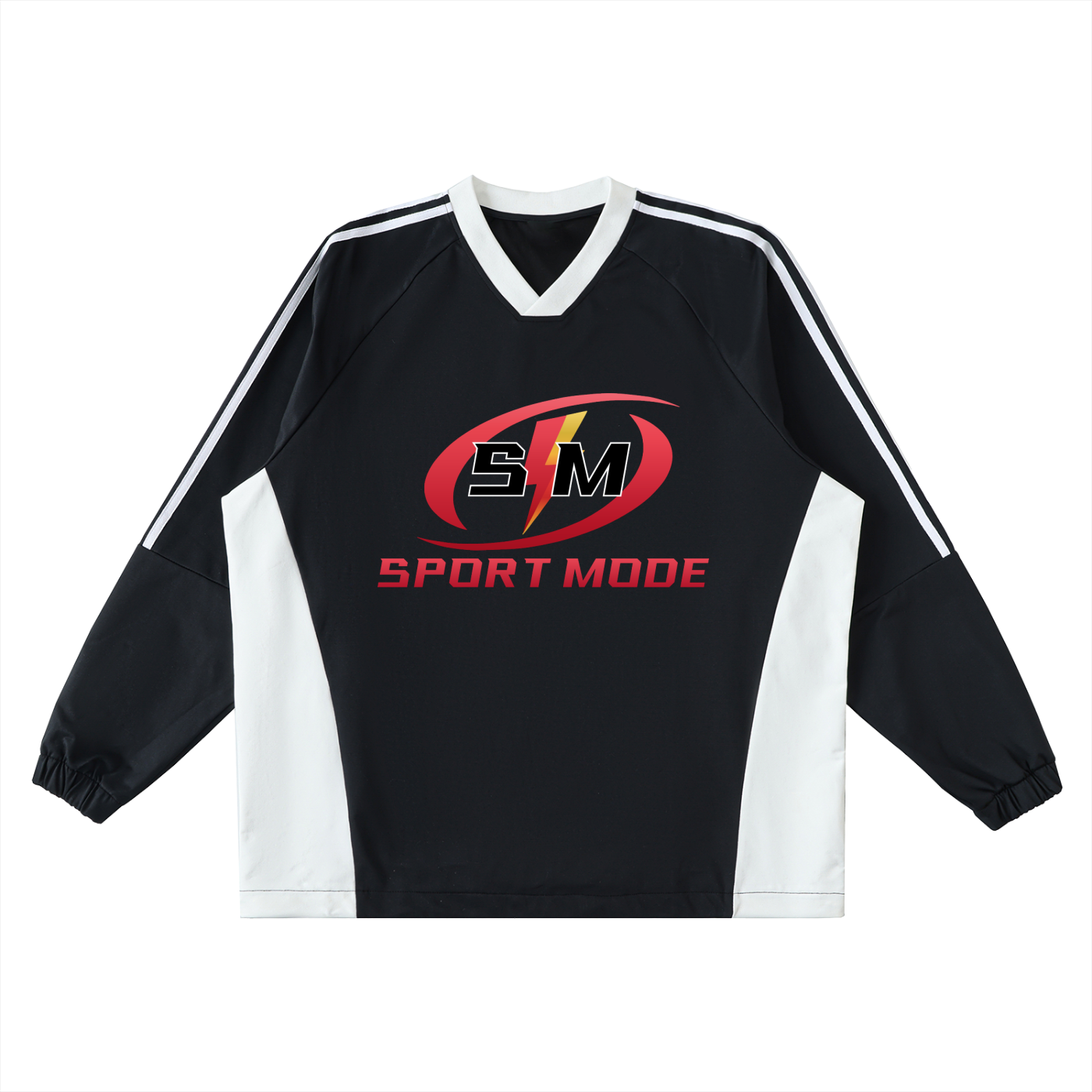Cover up Sport Mode Color-Block V-Neck Long-Sleeve T-Shirt