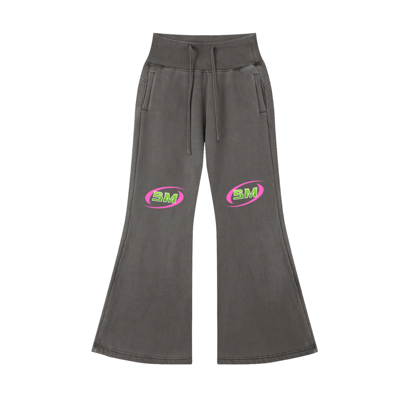 Sport Mode Pinkie Vintage Washed Flared Fleece Pants