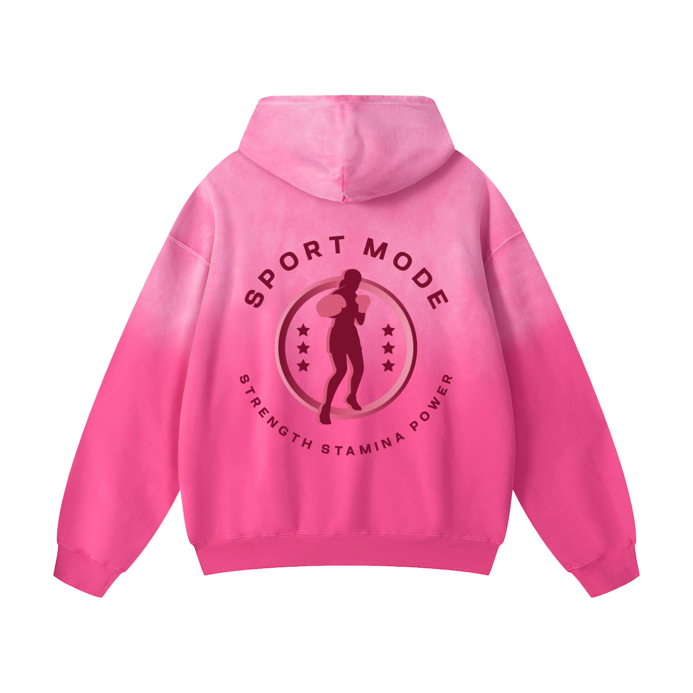 Pink Sport Mode Orthodox Heavyweight Sunfade Oversized Hoodie