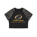 Sport Mode Women’s Camo Raglan Crop T-Shirt