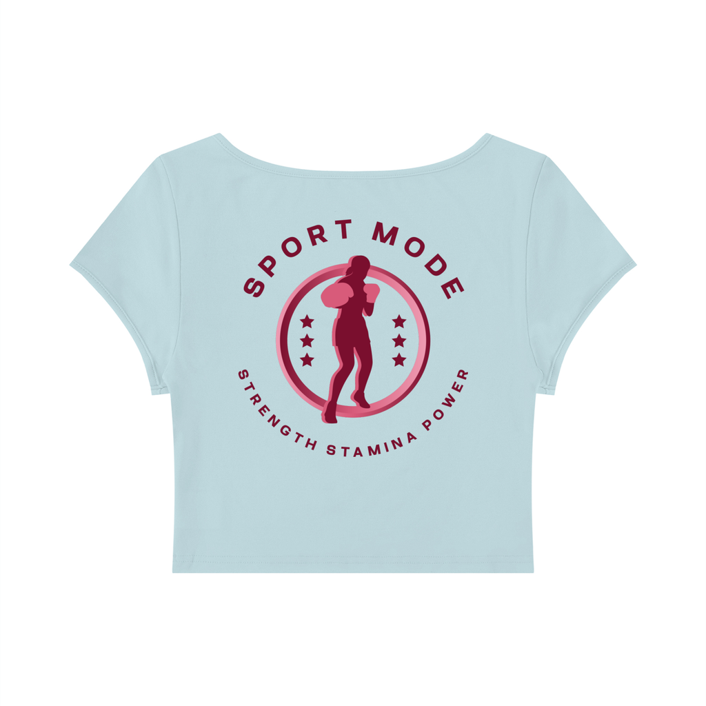 Sport Mode Pink Women's Slim Cap Sleeve Crop T-Shirt