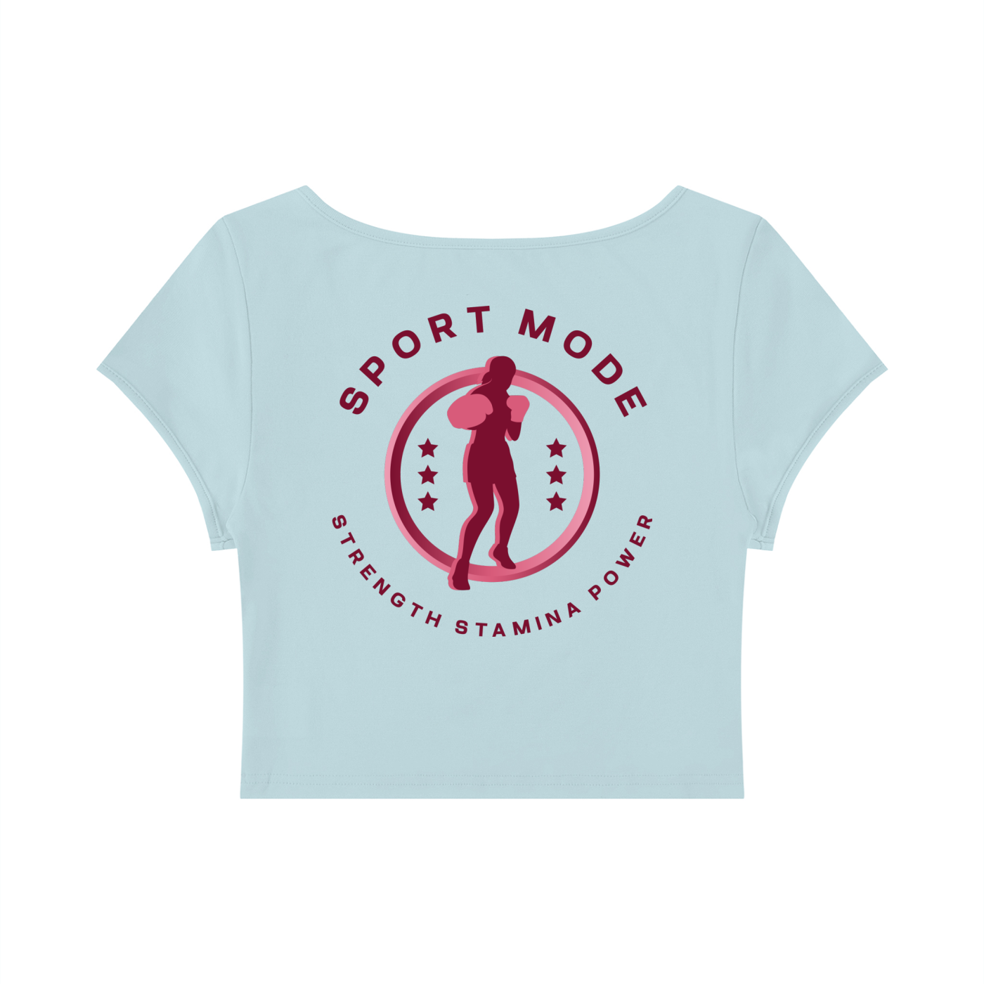 Sport Mode Pink Women's Slim Cap Sleeve Crop T-Shirt